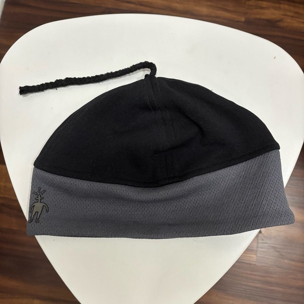 Smartwool OS Grey Black Merino Wool Blend Beanie Hat Cap
